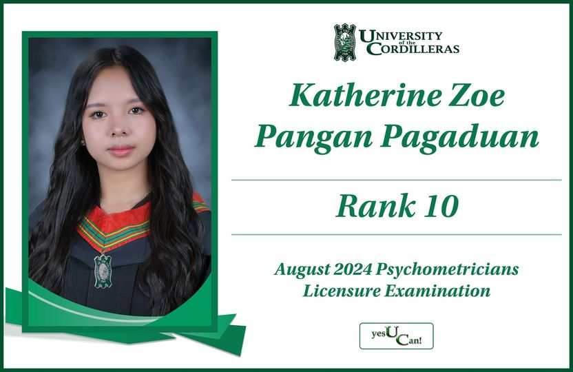 Pagaduan of CAS ranks 10th in August 2024 Psychometricians Exam